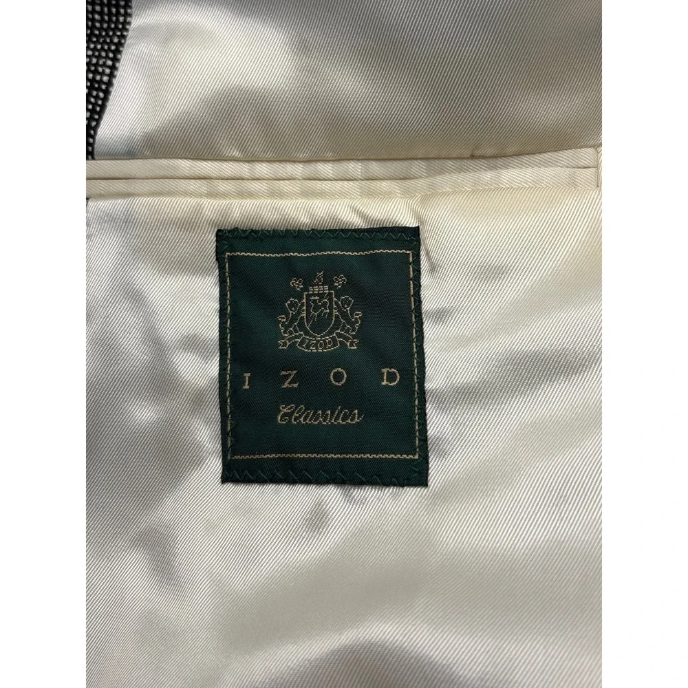 Vintage IZOD Classics Mens 100% Pure Silk Blazer Sport Coat Jacket Gray 46R